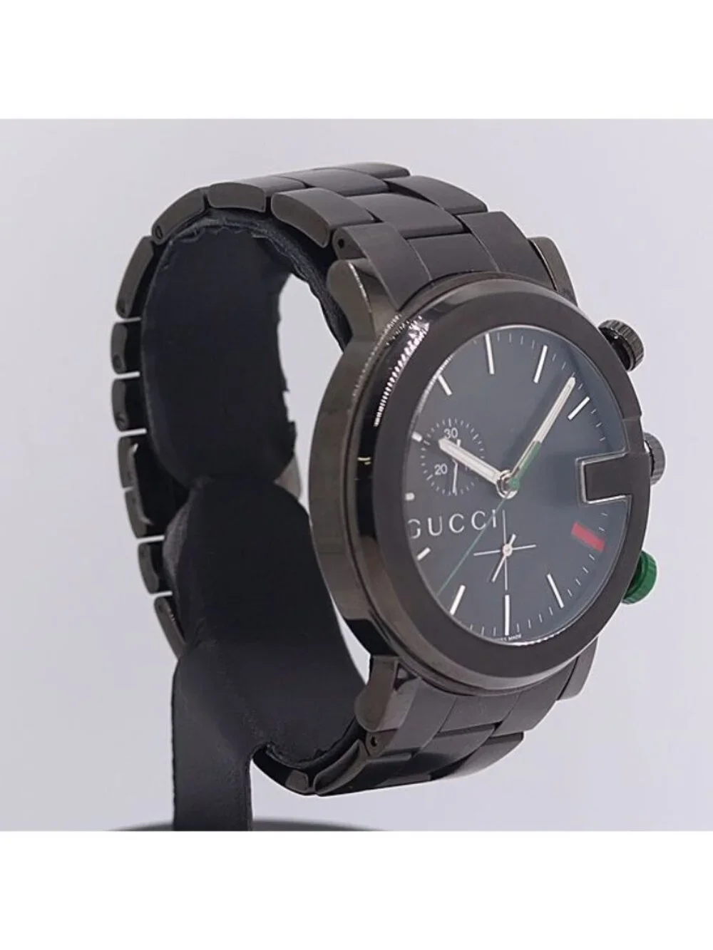 Gucci Round Chronograph Quartz Date Smoseco Black Dial Watch